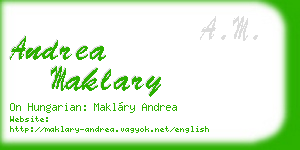 andrea maklary business card