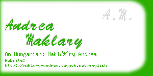 andrea maklary business card